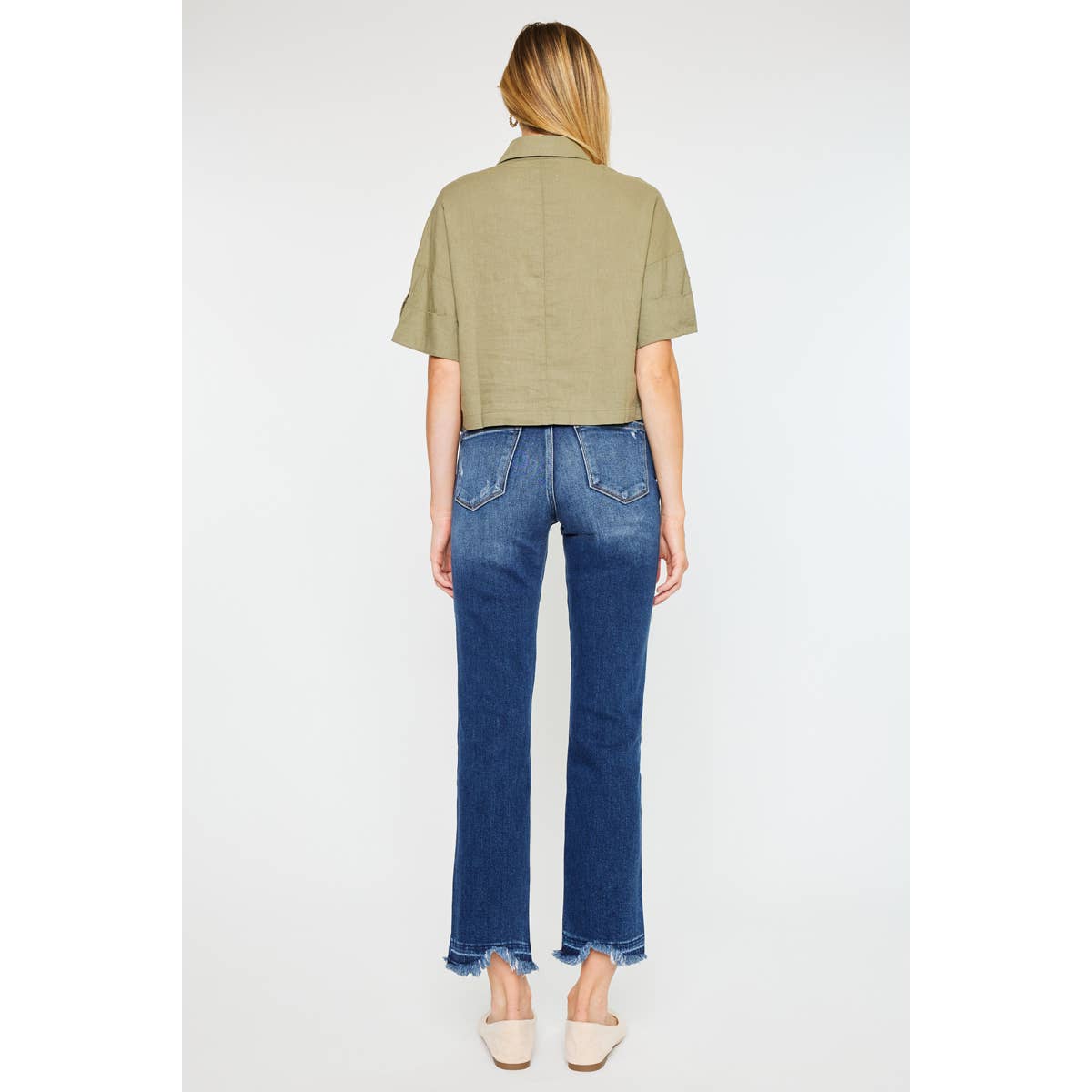 KanCan Frayed Crop Jean