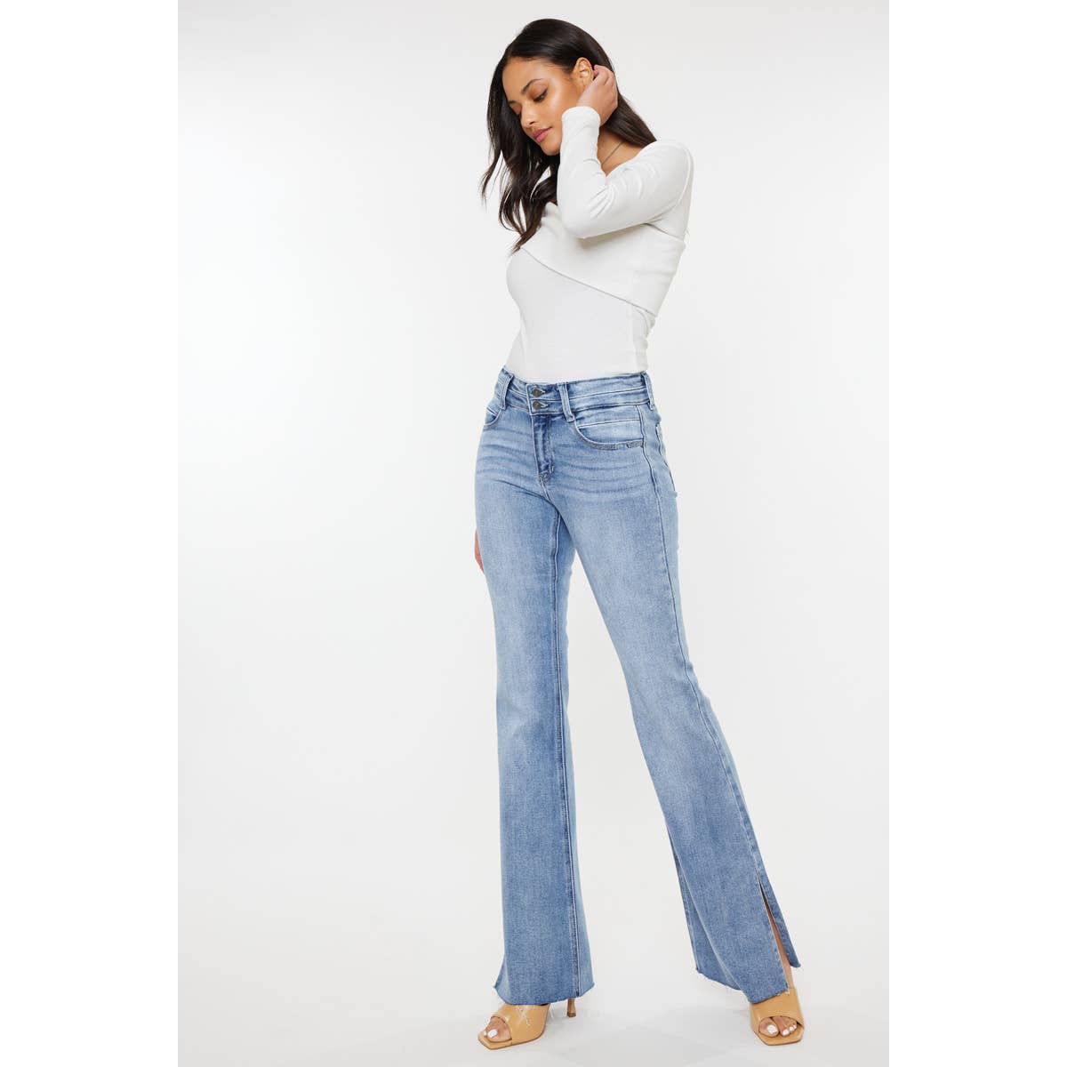 KanCan Side Slit Flare Jeans