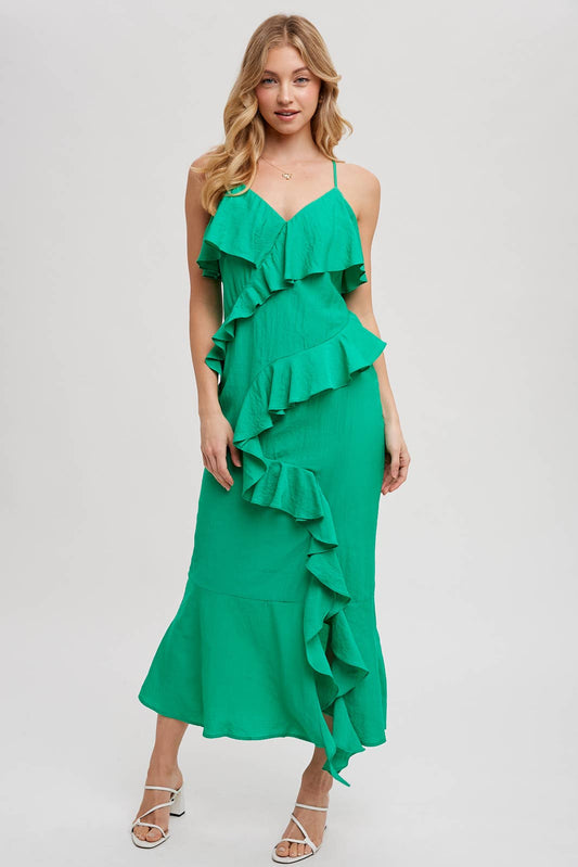 RUFFLED MAXI DRESS