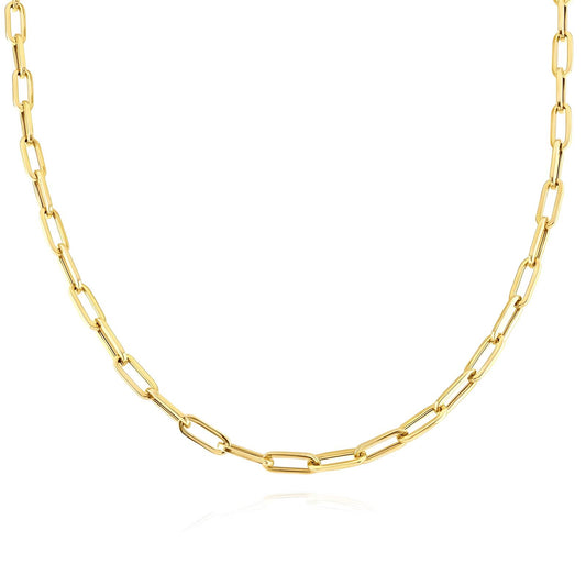 18K Gold Paperclip Necklace