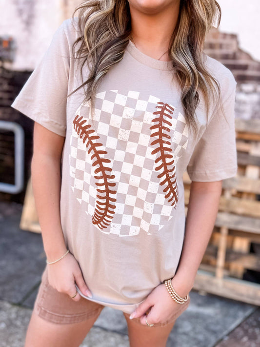 Checkered Baseball Tee